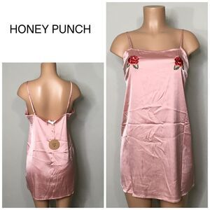 New. Honey Punch pink slip dress. Stretches